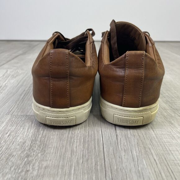 Thursday Everyday Handmade Shoes Mens 12 Brown Leather Lace Up Casual Luxury F - Picture 5 of 10